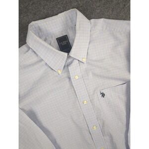 U.S. Polo Assn. Mens Button‎ Down Shirt Long Sleeve Checkered Wrinkle Free